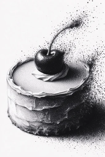 Stark Noir Pointillism style reference image — ink dispersion