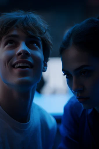 Cinematic Cobalt Noir style reference image — monochromatic cobalt blue