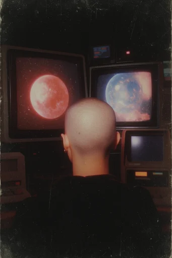Analog Glitch Noir moodboard — generate AI images in this style