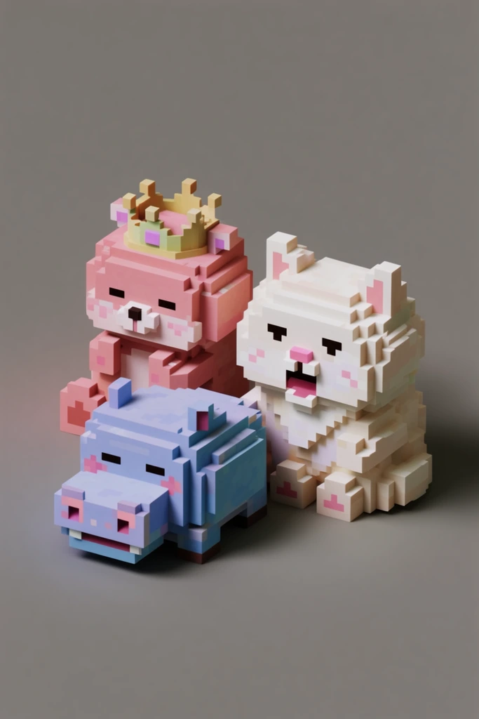 Cozy Isometric Voxel style AI image example 3