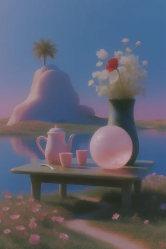 Ethereal Pastel Surrealism style reference image — soft-focus 3D render