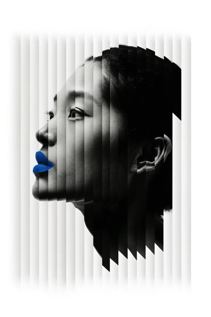 Fragmented Monochrome Geometry style AI image example 1