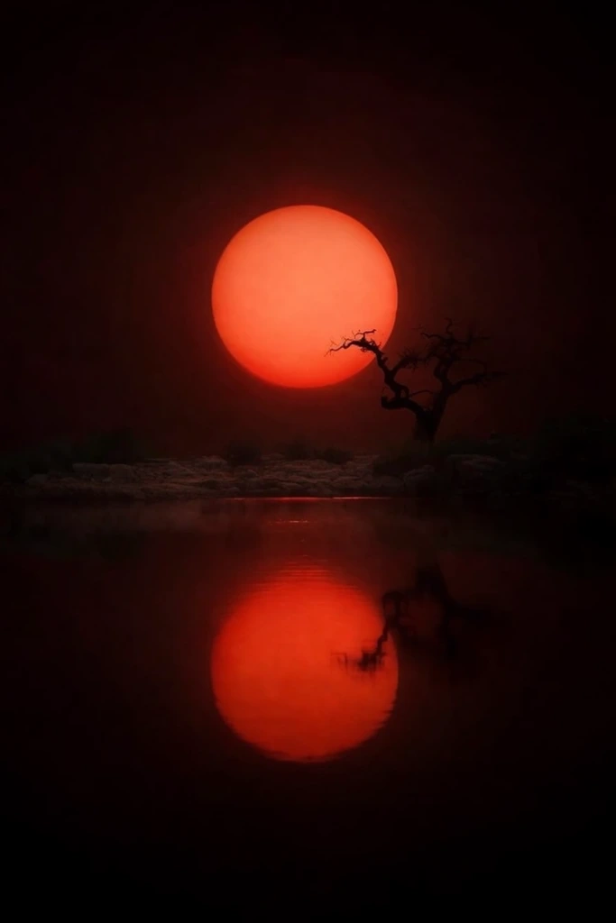 Crimson Solar Noir style AI image example 2