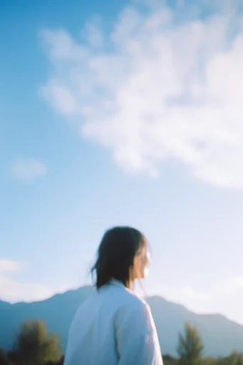 Ethereal Sky Nostalgia style reference image — low angle shot