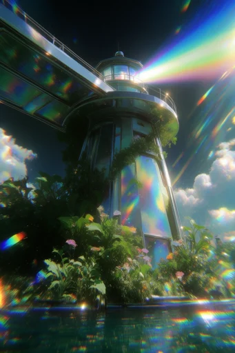 Luminous Prismatic Solarpunk style reference image — glowing bokeh