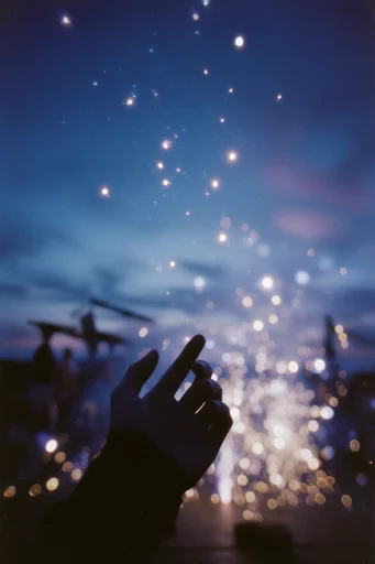Ethereal Nocturnal Nostalgia style reference image — shimmering stardust bokeh