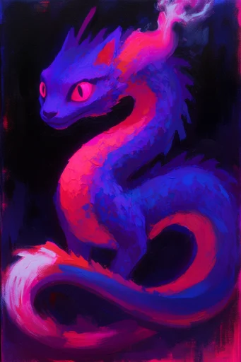 Neon Noir Tactile style reference image — heavy impasto texture