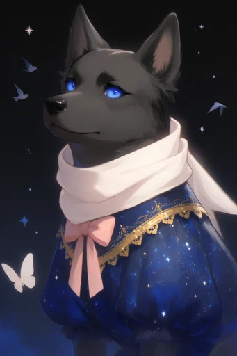 Luminous Celestial Anime style reference image — clean digital line art
