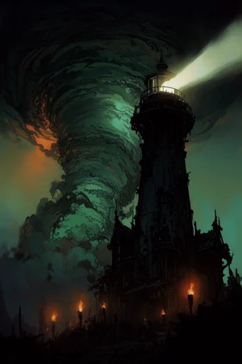 Dystopian Gothic Noir style reference image — painterly texture