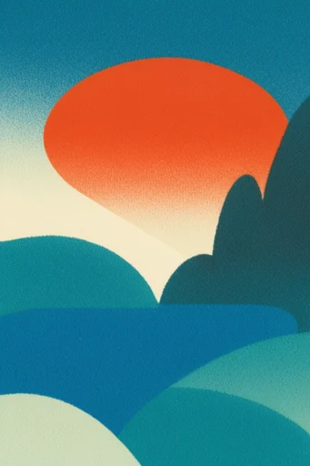 Textured Minimalist Pop style reference image — grainy gradient