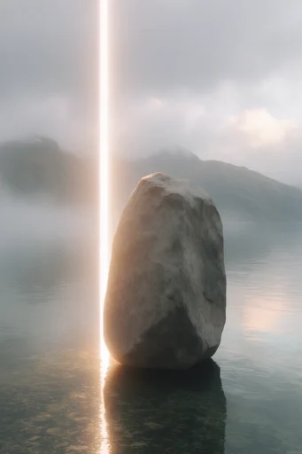 Luminous Monolithic Minimalism style reference image — minimalist geometric monolith