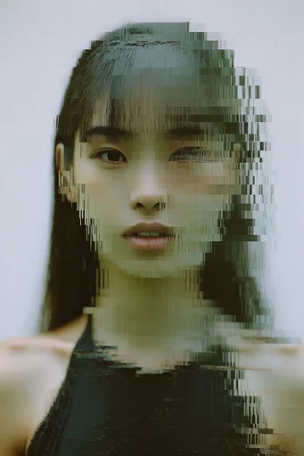 Digital Distortion Minimalism style reference image — chromatic aberration