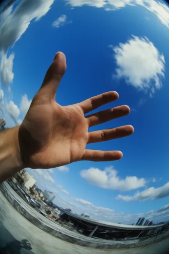Dynamic Fisheye Streetwear style reference image — low-angle perspective