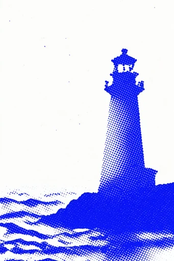 Graphic Halftone Minimalism style reference image — CMYK color palette