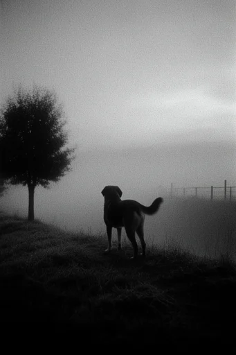 Monochrome Liminal Noir style reference image — textured black and white
