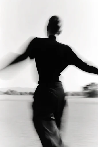 Spectral Kinetic Noir style reference image — intentional motion blur