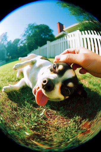 Sun-Drenched Fisheye Dreamscape style reference image — vibrant saturation