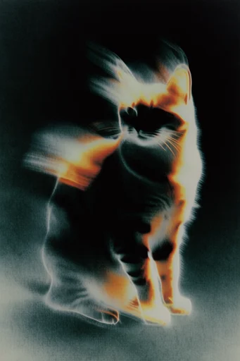 Kinetic Thermal Melancholy style reference image — double exposure