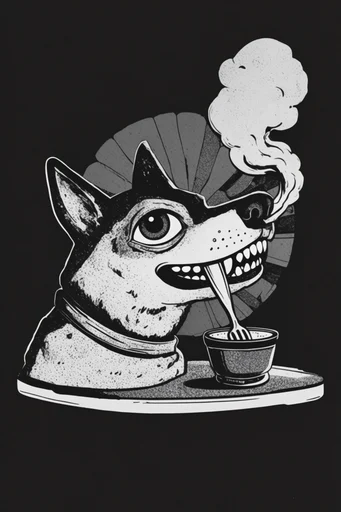 Gritty Chiaroscuro Noir style reference image — stippling and cross-hatching