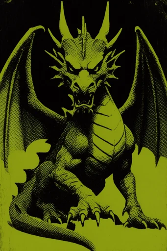 Acid Grime Halftone style reference image — acid green and black