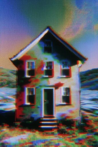Iridescent Digital Distortion style AI image example 4