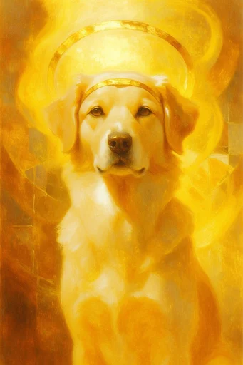 Luminous Amber Transcendence style reference image — symbolist painterly detail