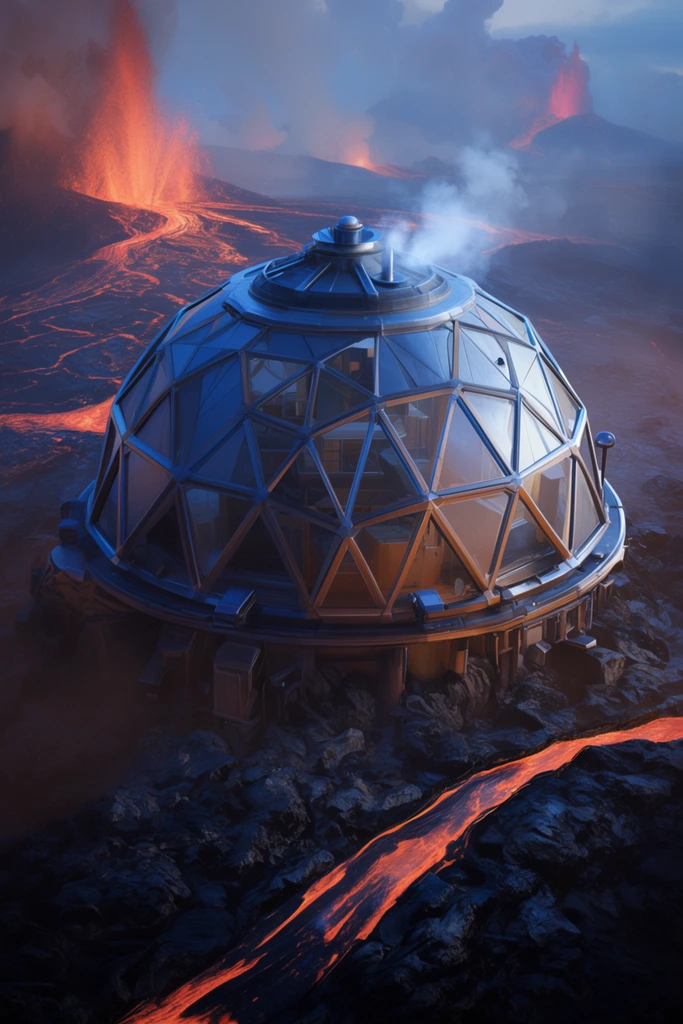 Volcanic Brutalist Abyss style AI image example 2