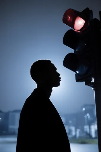 Minimalist Noir Silhouette style reference image — minimalist studio portrait