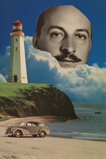 Surrealist Retro Collage style reference image — retro-futurism