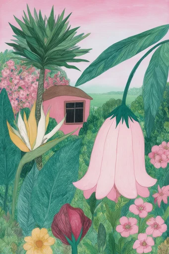 Whimsical Mediterranean Folk Narrative style reference image — flat perspective