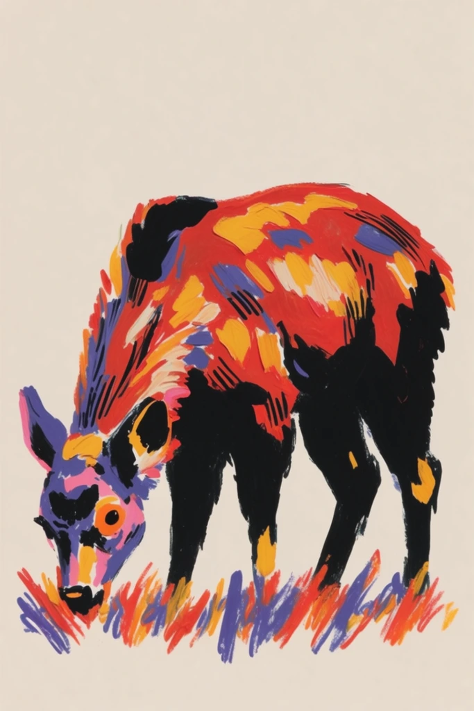 Expressive Folk Scribble style AI image example 3