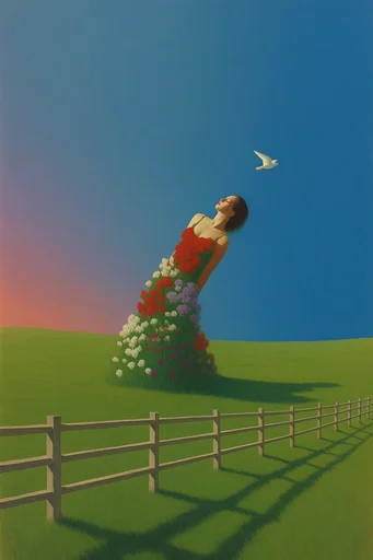Surrealist Liminal Horizons style reference image — dreamlike isolation