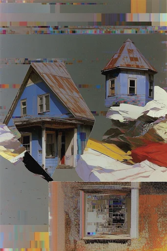 Fragmented Digital Brutalism style AI image example 4