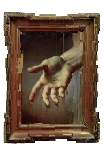 Fragmented Classical Assemblage style reference image — classical portraiture
