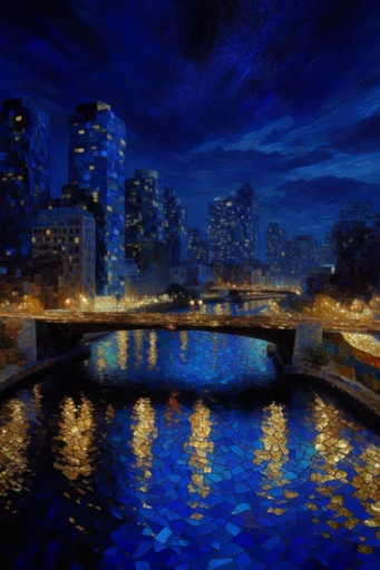 Luminous Celestial Impasto style reference image — heavy impasto texture
