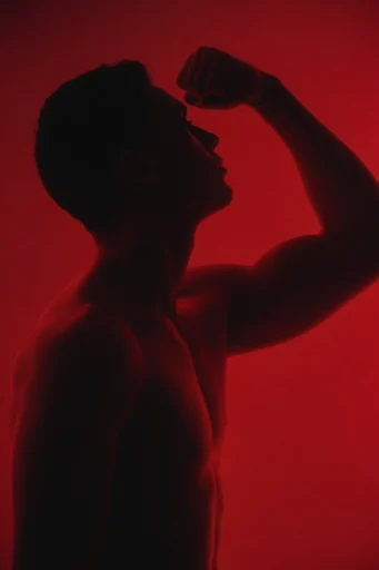 Crimson Noir Minimalism moodboard — generate AI images in this style