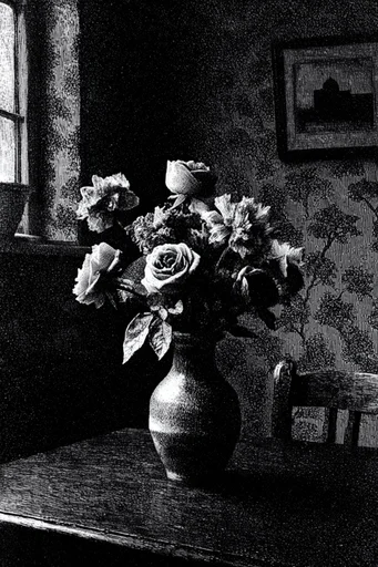 Monochrome Analog Void style reference image — distressed texture