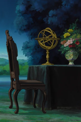 Nocturnal Spectral Anime style reference image — hand-painted watercolor background