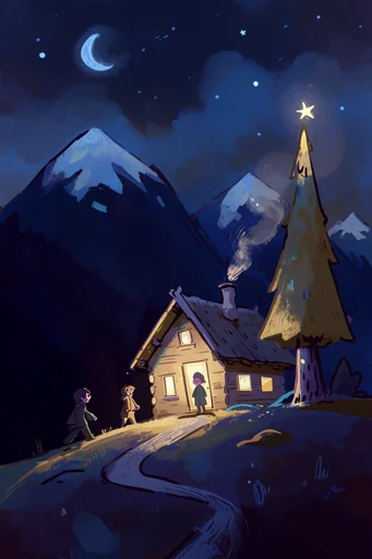 Luminous Nocturnal Whimsy style reference image — nocturnal digital illustration