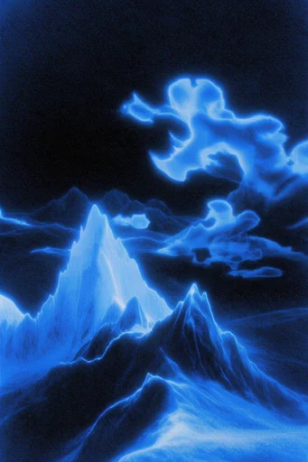 Electric Cobalt Noir style reference image — electric cobalt blue lighting
