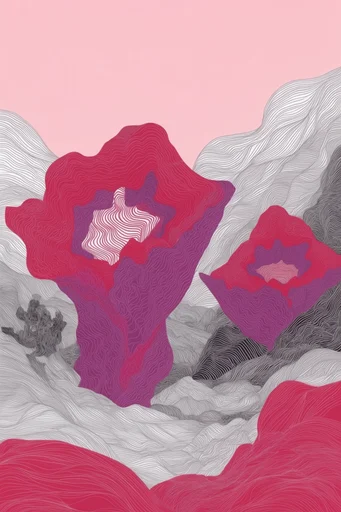 Graphic Surrealist Topography style reference image — existential silhouette