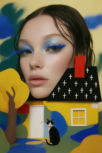 Surrealist Editorial Beauty style AI image example 4
