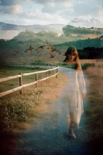 Ethereal Analog Surrealism style reference image — analog film grain