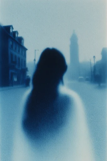 Ethereal Grain Aura style reference image — soft-focus silhouette