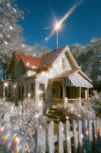Prismatic Rhinestone Surrealism style AI image example 4