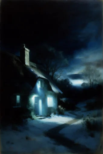 Nocturnal Bioluminescent Tonalism style AI image example 4
