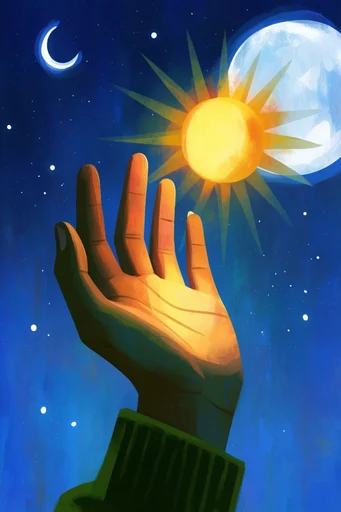 Luminous Nocturnal Storytelling style reference image — glowing warm light contrast