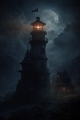 Ethereal Gothic Nocturne style reference image — misty landscape