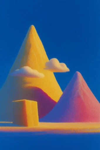 Velvet Surrealist Contrast style reference image — cobalt blue background
