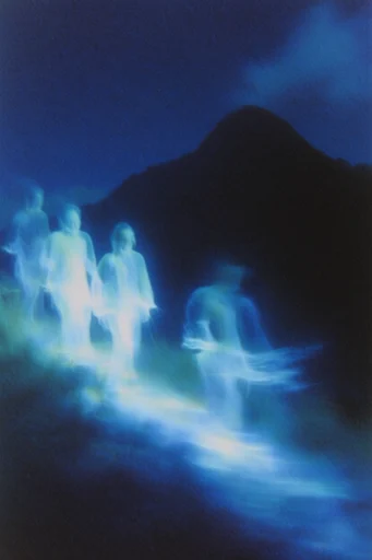 Luminous Spectral Noir style reference image — bioluminescent cyan glow